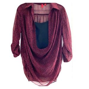 5/48 Two Piece Cowl Neck Blouse